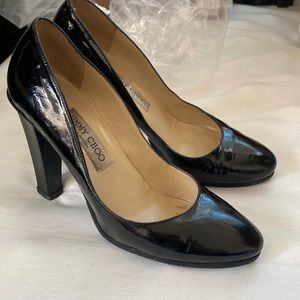 Jimmy Choo Patent Black Leather Heels 37